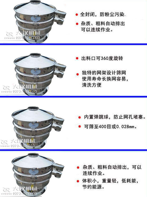 全不鏽鋼振動篩特點