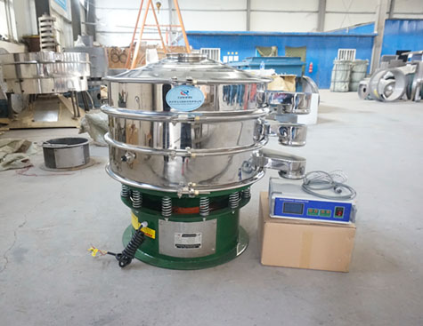 接觸麵為不鏽鋼材質,底座為碳鋼材質的超聲波振動篩